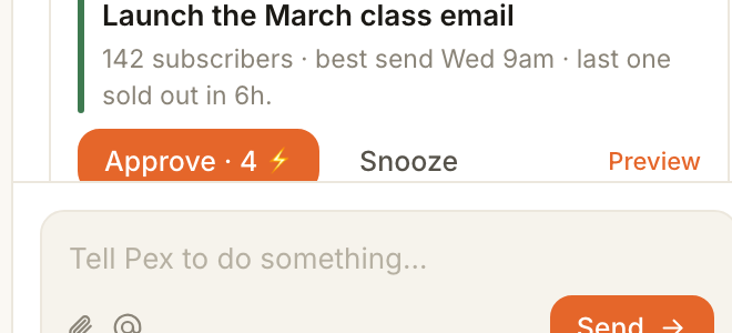 A proposal built from what worked before: best send time and last result attached.